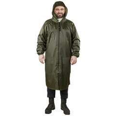  Дождевик-плащ хаки с карманами многоразовый на молнии, размер 52-54, рост 170-176, грандмастер, 610883 | Непромокаемые плащи и куртки