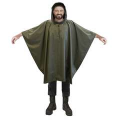  Дождевик-пончо хаки на кнопках многоразовый с пвх покрытием и мешком для хранения грандмастер, 610882 | Непромокаемые плащи и куртки