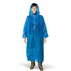  Дождевик-плащ синий на кнопках полиэтиленовый, универсальный размер 118x70 см, komfi | Непромокаемые плащи и куртки