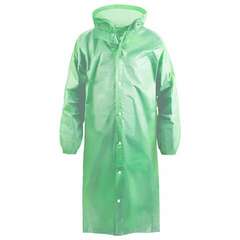  Дождевик-плащ зеленый на кнопках полиэтиленовый, универсальный размер, 118х70 см, komfi, dph003e | Непромокаемые плащи и куртки