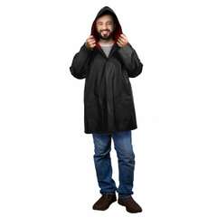  Дождевик-куртка чёрная на кнопках с карманами, виниловая, размер 50-56, рост 170-185, грандмастер, 610942 | Непромокаемые плащи и куртки