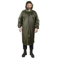  Дождевик-плащ цвета хаки на молнии многоразовый с пвх-покрытием, размер 52-54 (xl), рост 170-176, грандмастер, 610847 | Непромокаемые плащи и куртки