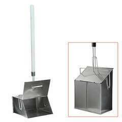  Совок для мусора, 24х29 см, закрывающаяся крышка, деревянная рукоятка 75 см, "ловушка", металлический | Инвентарь для уборки на улице и уходом за почвой