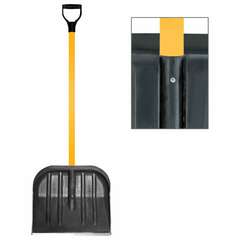  Лопата снегоуборочная пластиковая, 46х40 см, высота 130 см, с алюминиевым черенком и наконечником, №2 | Инвентарь для уборки на улице и уходом за почвой
