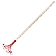  Грабли веерные проволочные, 20 зубьев, ширина 35 см, деревянный черенок 120 см, км000881 | Инвентарь для уборки на улице и уходом за почвой