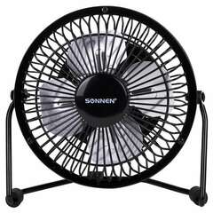 Вентилятор настольный usb sonnen ft10-b37а, d=10 см, 2,5 вт, металл, черный, 455733 | Вентиляторы