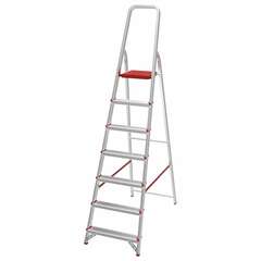  Стремянка алюминиевая 7 стандартных ступеней 9 см, площадка 1,5 м, нагрузка 225 кг, вес 7 кг, новая высота, 3110107 | Лестницы и стремянки