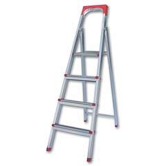  Стремянка стальная 4 ступени, верхняя площадка 86 см, до 150 кг, облегченная, вес 6,3 кг, ufuk, ту 18/krm404 | Лестницы и стремянки