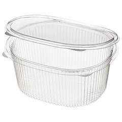  Одноразовый контейнер овальный 1000 мл с крышкой юп-ркс, комплект 420 шт., прозрачный пэт, юупм6006 | Контейнеры одноразовые