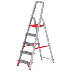  Стремянка алюминиевая 5 широких ступеней 13 см, площадка 1,1 м, нагрузка 225 кг, вес 6 кг, новая высота, 3117105, 5110105/3117105 | Лестницы и стремянки