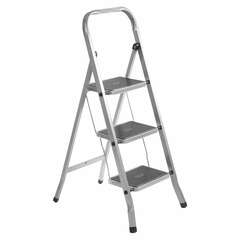  Стремянка стальная класс плюс, 3 широкие ступени 20х30 см, верхняя площадка 69 см, до 120 кг, 123303 | Лестницы и стремянки