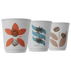  Стакан одноразовый бумажный 200/271 мл, d 80 мм, 26 шт., двухслойный для холодного/горячего, "гармония" ассорти, скандипакк, -5115 | Стаканы и чашки одноразовые