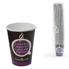  Стакан одноразовый бумажный 300/430 мл, d 90 мм, комплект 50 шт., однослойные, taste quality, холодное/горячее, формация, hb90-430-0058-50 | Стаканы и чашки одноразовые
