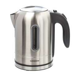  Чайник sonnen kt-1755, 1,7 л, 2200 вт, закрытый нагревательный элемент, нержавеющая сталь, 453419 | Чайники