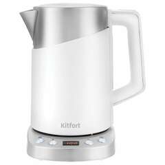  Чайник kitfort кт-660-1, 1,7 л, 2200 вт, закрытый нагревательный элемент, терморегулятор, двойные стенки, белый | Чайники