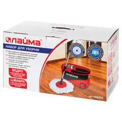  Комплект для уборки: швабра, ведро 19 л/9 л с отжимом центрифуга, 2 круглые насадки, laima, 606303, m029b | Комплекты для уборки (швабра и ведро с отжимом)