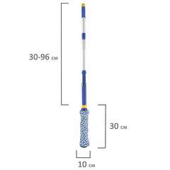  Швабра самоотжимная, скручивающийся отжим, моп из микрофибры, телескопический черенок 96 см, laima, 601471 | Швабры для пола