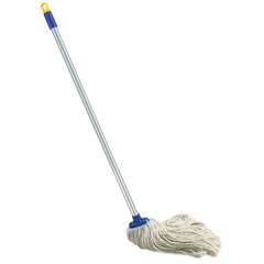  Швабра с веревочной насадкой, черенок 120 см, еврорезьба, 165 г (хлопок), ворс 26 см, laima, 601470 | Швабры для пола