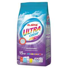  Стиральный порошок автомат 15 кг, laima ultra color, улучшенная формула,150 стирок, универсальный, 608539 | Стиральные порошки