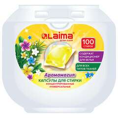  Капсулы для стирки концентрат giga pack с кондиционером 100 шт., аромамагия, laima, 608879 | Стиральные порошки