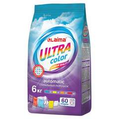  Стиральный порошок автомат 6 кг, laima ultra color, улучшенная формула, 60 стирок, универсальный, 608538 | Стиральные порошки
