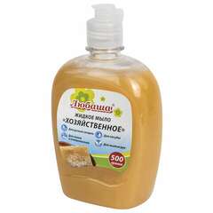  Мыло жидкое 500 г любаша "хозяйственное", флип-топ, 606380 | Мыло хозяйственное