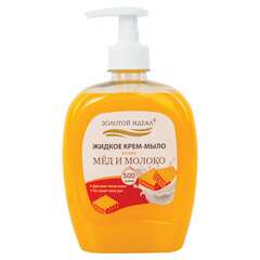  Мыло-крем жидкое 500 г золотой идеал "мед и молоко", дозатор, 606787 | Мыло жидкое
