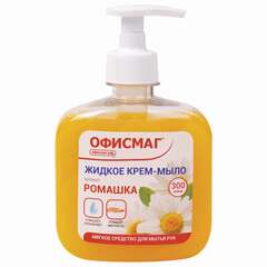  Мыло-крем жидкое 300 г офисмаг, "ромашка", дозатор, 606783 | Мыло жидкое