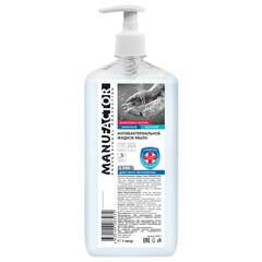  Мыло жидкое антибактериальное 1 л manufactor, с дозатором, l50610 | Мыло жидкое