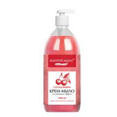  Мыло-крем жидкое 1 л, золотой идеал "спелая вишня", дозатор, 609428 | Мыло жидкое