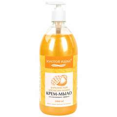  Мыло-крем жидкое 1 л золотой идеал "бархатистый апельсин-манго", дозатор, 608287 | Мыло жидкое