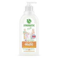  Мыло жидкое 500 мл synergetic "миндальное молочко", гипоаллергенное, биоразлагаемое, дозатор, 105058 | Мыло жидкое