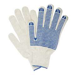 Перчатки хлопчатобумажные, комплект 5 пар, 7 класс, 65-67 г, 216 текс, пвх точка, laima "профи" xl, белые, 604472 | Перчатки и рукавицы хлопчатобумажные