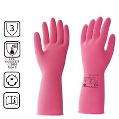 Перчатки латексные кщс, сверхпрочные, плотные, хлопковое напыление, р.9,5-10 xl, очень большой, красные, hq profiline,73588 | Перчатки латексные, виниловые и резиновые