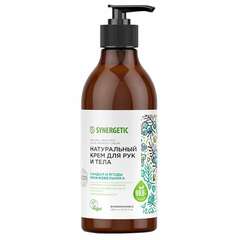  Крем для рук и тела 380 мл synergetic "сандал и ягоды можжевельника", натуральный, дозатор, 300010 | Крем для рук и ног