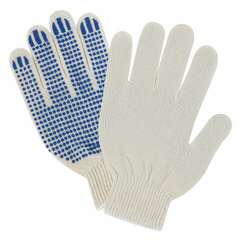  Перчатки хлопчатобумажные эконом, комплект 100 пар, 10 класс, 26-28 г, 83 текс, с пвх, laima эконом, белые, 608680 | Перчатки и рукавицы хлопчатобумажные