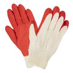  Перчатки хлопчатобумажные износостойкие одинарный облив, 13 класс, комплект 100 пар, 38-40 г, laima люкс, 608672 | Перчатки и рукавицы хлопчатобумажные