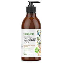  Крем для рук и тела 380 мл synergetic "карамельное яблоко и ваниль", натуральный, увлажняющий, дозатор, 300008 | Крем для рук и ног