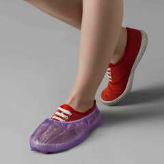  Бахилы медицинские сиреневые комплект 100 штук (50 пар), 2,2 г, пнд, чистовье, 603-387 | Бахилы