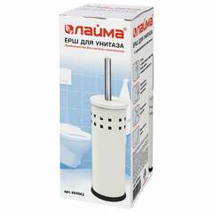  Ерш для унитаза laima, с подставкой, металл, белый, глянцевый, 604962 | Ершики для унитаза