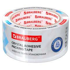  Клейкая лента упаковочная 48 мм х 66 м кристальная, индивидуальная упаковка, толщина 45 микрон, brauberg, 440153 | Упаковочные клейкие ленты