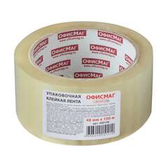  Клейкая лента упаковочная, 48 мм х 100 м, прозрачная, толщина 45 микрон, офисмаг, 440108 | Упаковочные клейкие ленты