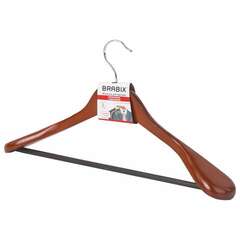  Вешалка-плечики, размер 48-50, деревянная, анатомическая, перекладина, цвет вишня, brabix "люкс", 601164 | Вешалки-плечики