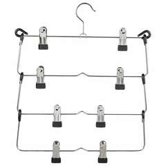  Вешалка-плечики качели, 4 секции, металлическая, с клипсами для юбок и брюк, brabix, 607472 | Вешалки-плечики