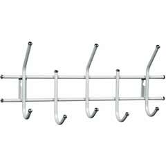  Вешалка настенная "стандарт 2/5", 220х475х95 мм, 5 крючков, металл, белая | Вешалки настенные