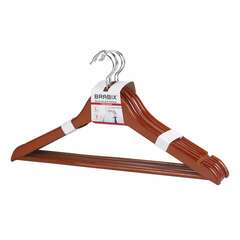  Вешалки-плечики, размер 48-50, комплект 5 шт., дерево, перекладина, цвет вишня, brabix "стандарт", 601161 | Вешалки-плечики