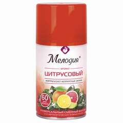  Сменный баллон 250 мл мелодия "цитрусовый", для автоматических освежителей, универсальный, 605229 | Сменные баллоны аэрозольные