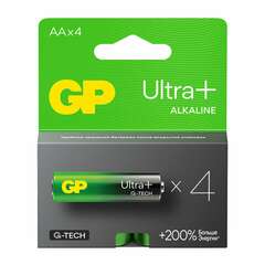  Батарейки комплект 4 шт., gp ultra plus g-tech, aa (lr6), алкалиновые, пальчиковые, 15aupa21-2crsb4 | Батарейки