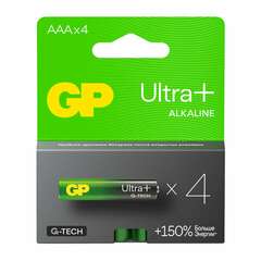  Батарейки комплект 4 шт., gp ultra plus g-tech, aaa (lr03), алкалиновые, мизинчиковые, 24aupa21-2crsb4 | Батарейки