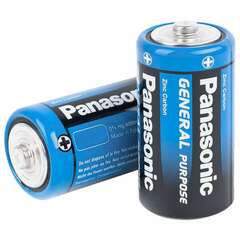  Батарейки комплект 2шт., panasonic d r20 (373), солевые, в пленке, 1.5 в | Батарейки